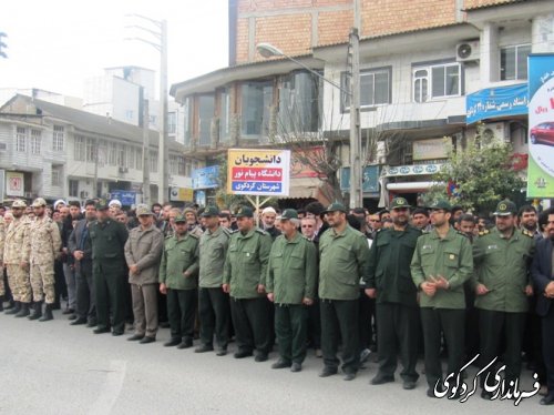 شرکت گسترده مردم شهرستان کردکوی در مراسم تشیع پیکر پاک شهدای گمنام
