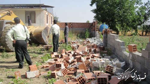 تخریب 7 مورد از ساخت و ساز های غیر مجاز در اراضی کشاورزی شهرستان کردکوی