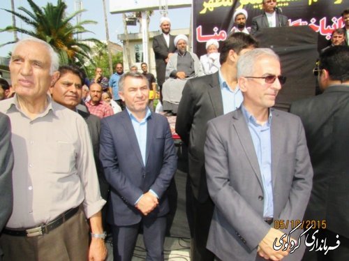 حضور فرماندار در مراسم تشییع پیکرهای پاک شهدای منا در بندرترکمن ( گزارش تصویری)