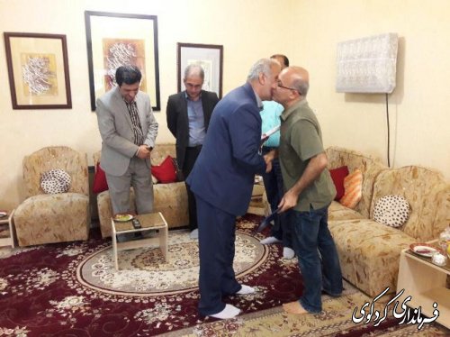 دیدار فرماندار کردکوی با یک استاد مسلم هنر خوشنویسی ایران