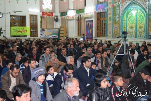 حضور فرماندار در جشن انقلاب مسجد جامع شهرکردکوی