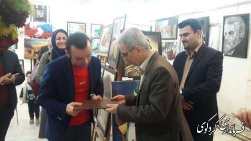 بازدید و تقدیرفرماندار از نمایشگاه طراحی و نقاشی البرزی 