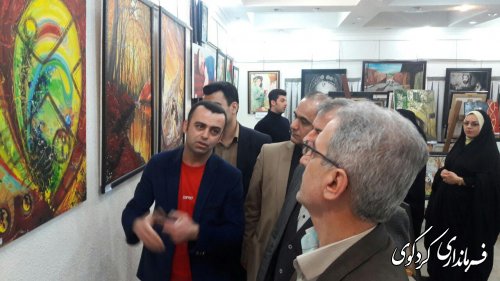 بازدید و تقدیر فرماندار کردکوی از نمایشگاه طراحی و نقاشی البرزی