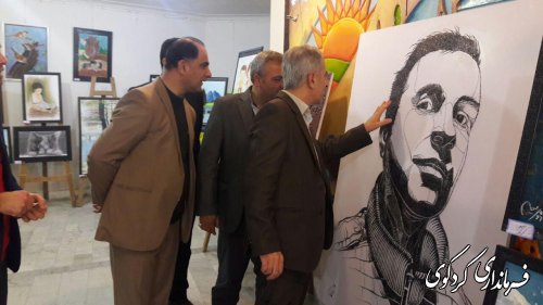 بازدید و تقدیرفرماندار از نمایشگاه طراحی و نقاشی البرزی 