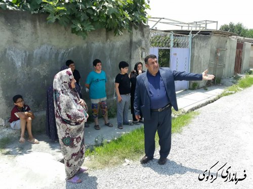قدمنان فرماندارکردکوی ازیکی ازمحلات شهر کردکوی بازدید کرد