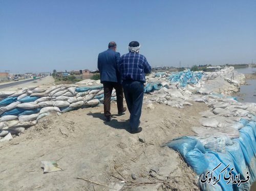 فرماندارکردکوی ازاخرین وضعیت خروج آب از اراضی کشاورزی دهقانان منطقه بصورت میدانی بازدید کردند.