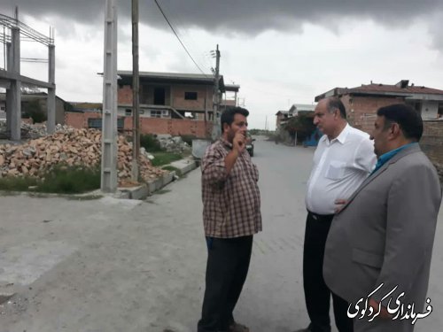 بازدید میدانی ابراهیم قدمنان فرماندار کردکوی از روند ساخت مسکن در روستای سیل زده حاجی آباد دشت