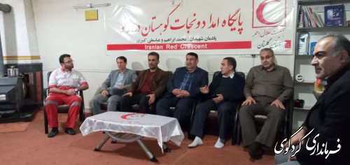 فرماندارکردکوی از کمپ امداد و نجات جمعیت هلال احمر روستای درازنو بازدید کردند