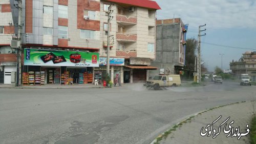 یازدهمین مرحله از گندزدایی و ضدعفونی سطح شهر کردکوی