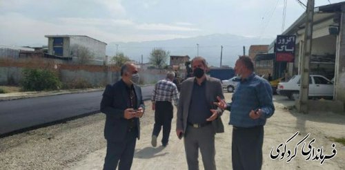 بازدید فرماندار از زیرسازی و اسفالت خیابان امام علی ع  شهر کردکوی